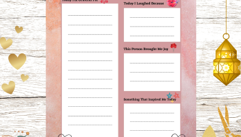 Today I'm Grateful For - A Gratitude Journal - Printable PDF Book - Pastel Pink Watercolor Interior
